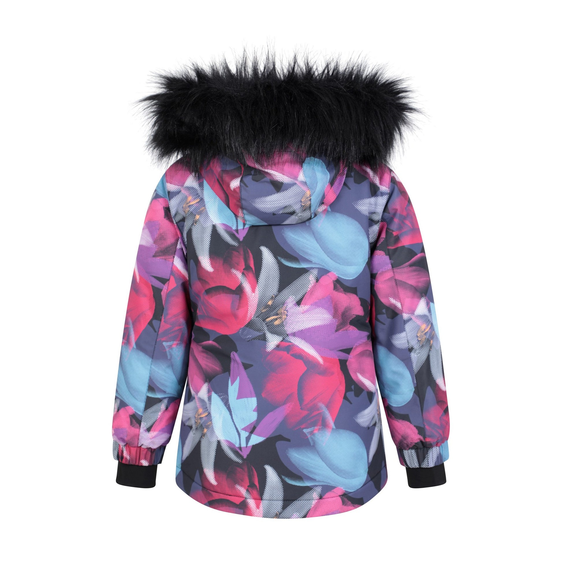 Winter Bloom - Back - Mountain Warehouse Childrens-Kids Glacial Floral Water Resistant Jacket
