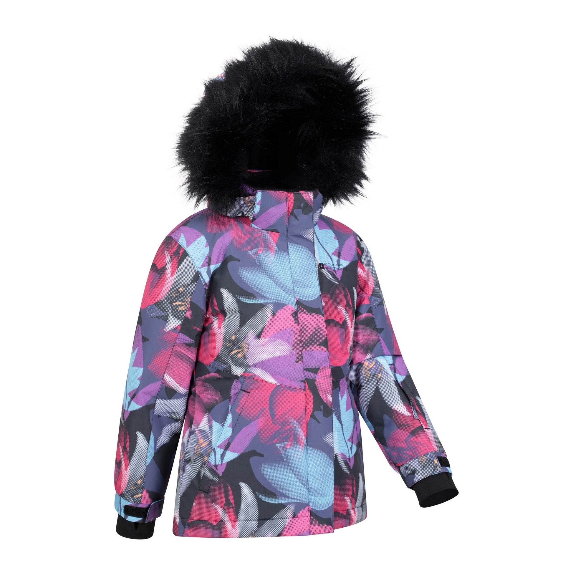 Winter Bloom - Side - Mountain Warehouse Childrens-Kids Glacial Floral Water Resistant Jacket