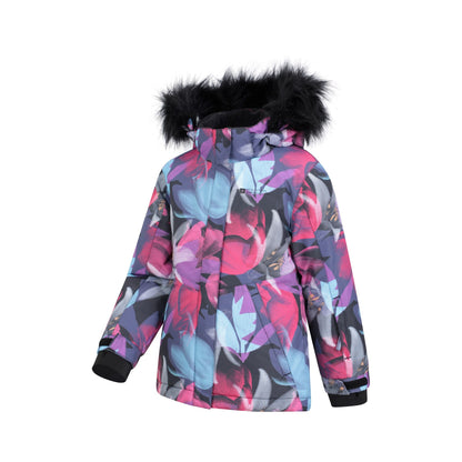 Winter Bloom - Lifestyle - Mountain Warehouse Childrens-Kids Glacial Floral Water Resistant Jacket