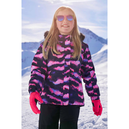 Pink - Front - Mountain Warehouse Childrens-Kids Glacial Floral Water Resistant Jacket