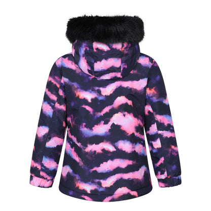 Pink - Back - Mountain Warehouse Childrens-Kids Glacial Floral Water Resistant Jacket
