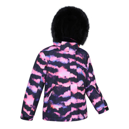 Pink - Side - Mountain Warehouse Childrens-Kids Glacial Floral Water Resistant Jacket