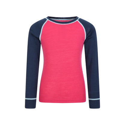 Purple - Side - Mountain Warehouse Childrens-Kids Merino II Base Layer Set