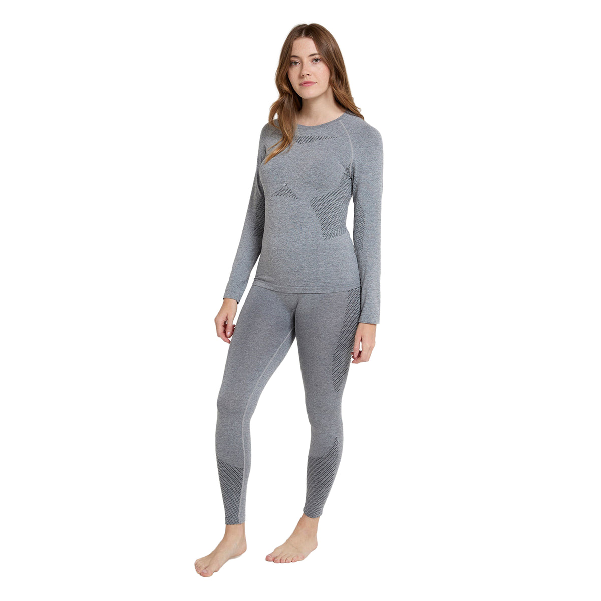 Light Grey - Pack Shot - Mountain Warehouse Womens-Ladies Off Piste II Base Layer Top