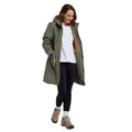 Khaki Green - Pack Shot - Mountain Warehouse Womens-Ladies Acorn Waterproof Borg Lined Padded Parka