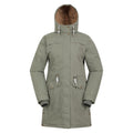 Khaki Green - Front - Mountain Warehouse Womens-Ladies Acorn Waterproof Borg Lined Padded Parka