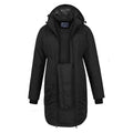 Black - Close up - Mountain Warehouse Womens-Ladies Amethyst Long Maternity Padded Jacket