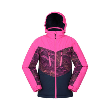Dark Pink - Front - Mountain Warehouse Childrens-Kids Storm II Extreme Galaxy Ombre Ski Jacket