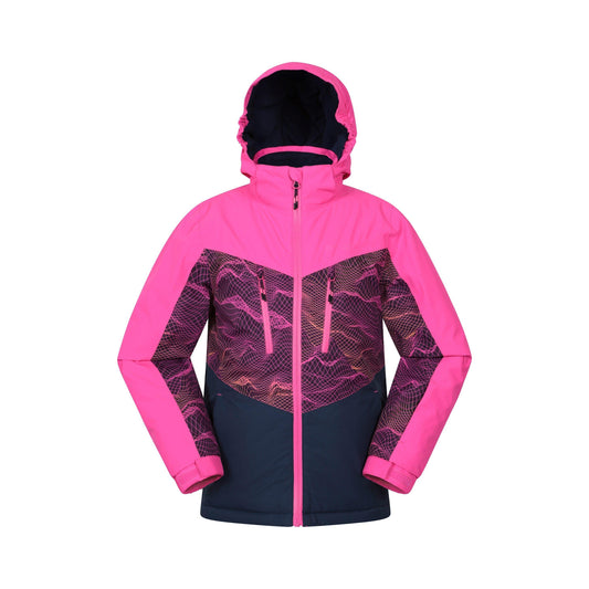 Dark Pink - Front - Mountain Warehouse Childrens-Kids Storm II Extreme Galaxy Ombre Ski Jacket