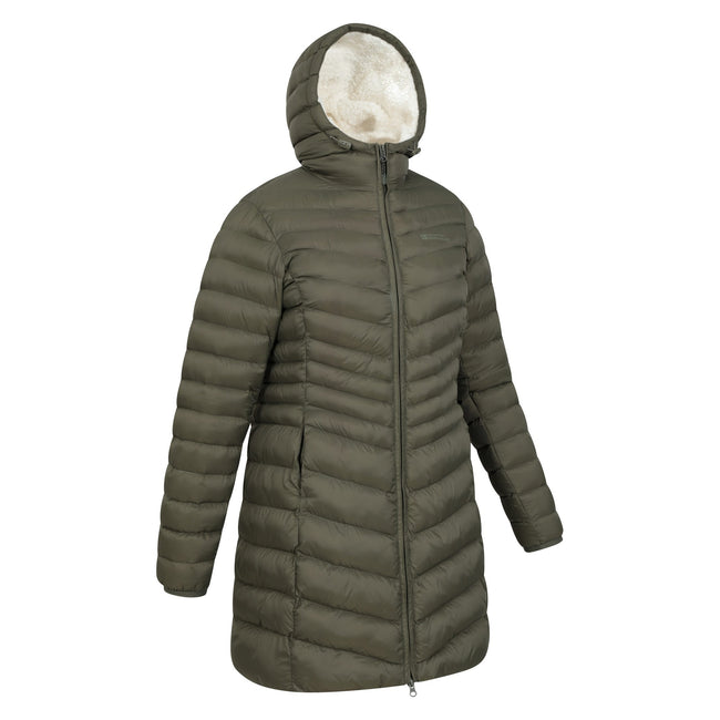 Khaki Green - Side - Mountain Warehouse Womens-Ladies Florence Faux Fur Lined Padded Jacket