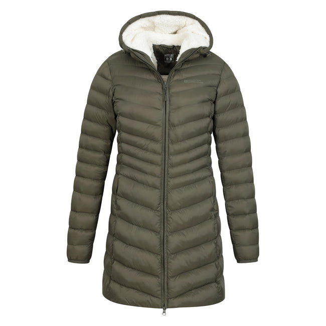 Khaki Green - Pack Shot - Mountain Warehouse Womens-Ladies Florence Faux Fur Lined Padded Jacket