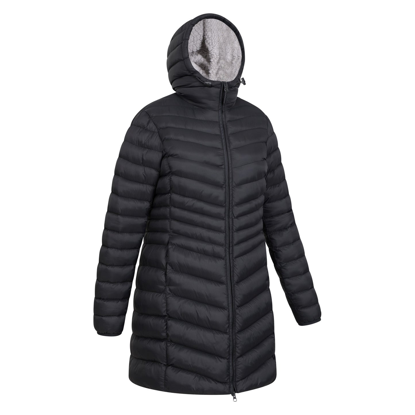 Black - Side - Mountain Warehouse Womens-Ladies Florence Faux Fur Lined Padded Jacket