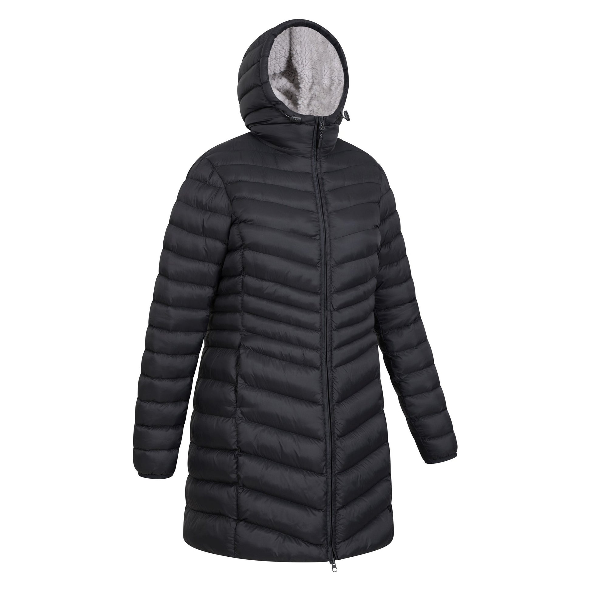 Black - Side - Mountain Warehouse Womens-Ladies Florence Faux Fur Lined Padded Jacket