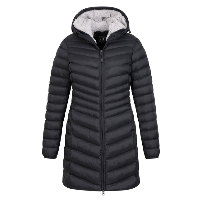 Black - Pack Shot - Mountain Warehouse Womens-Ladies Florence Faux Fur Lined Padded Jacket