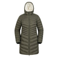Khaki Green - Front - Mountain Warehouse Womens-Ladies Florence Faux Fur Lined Padded Jacket