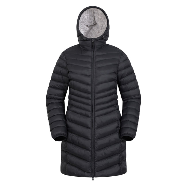 Black - Front - Mountain Warehouse Womens-Ladies Florence Faux Fur Lined Padded Jacket