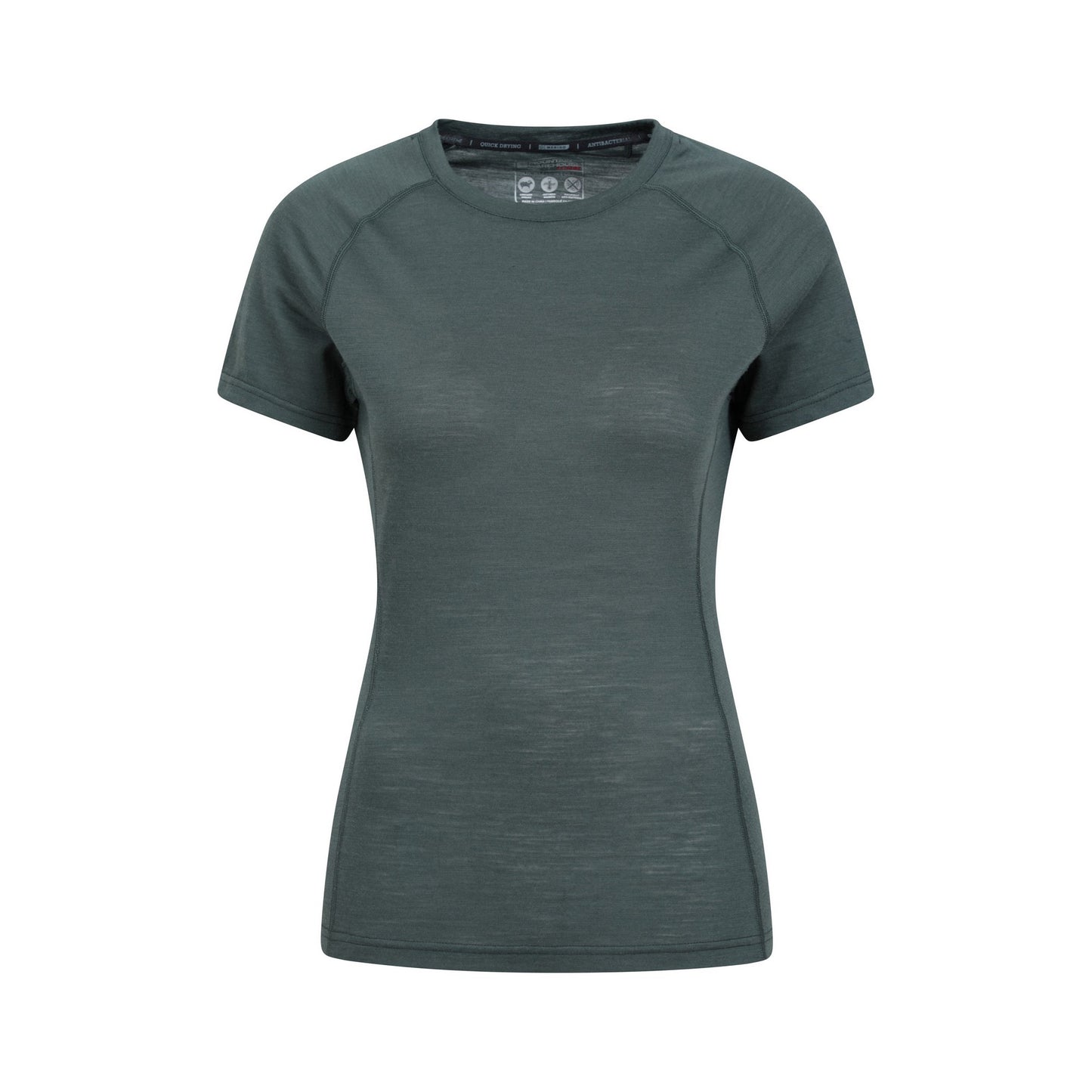 Khaki Green - Front - Mountain Warehouse Womens-Ladies Summit Merino Wool Thermal Top