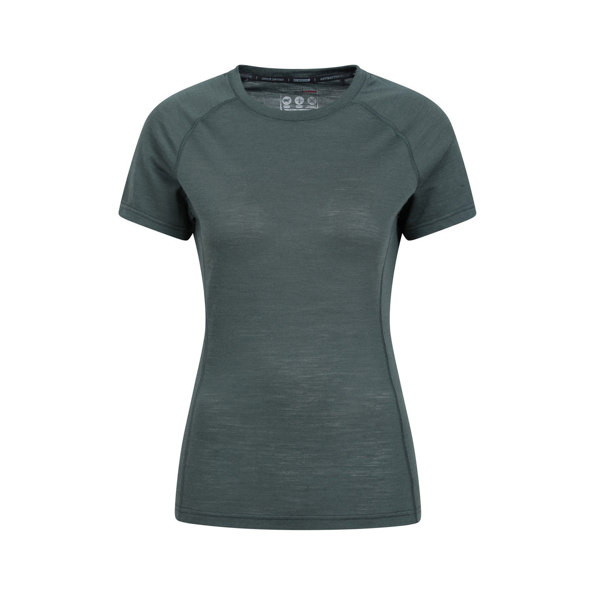 Khaki Green - Front - Mountain Warehouse Womens-Ladies Summit Merino Wool Thermal Top