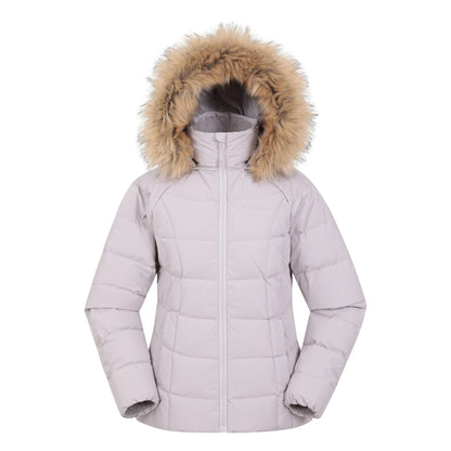 Light Beige - Front - Mountain Warehouse Womens-Ladies Isla Extreme Short Down Jacket