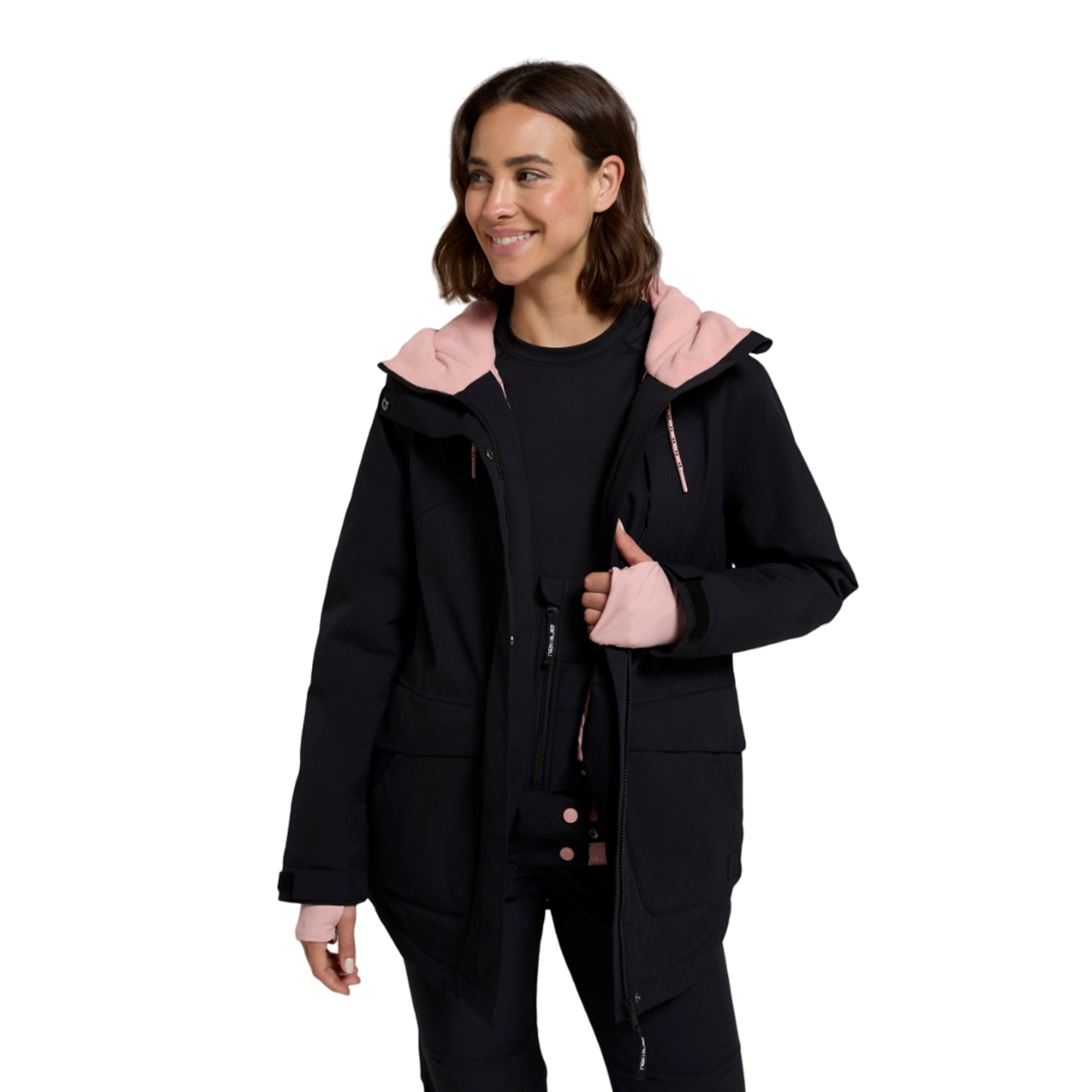 Jet Black - Side - Animal Womens-Ladies Tignes Ski Jacket