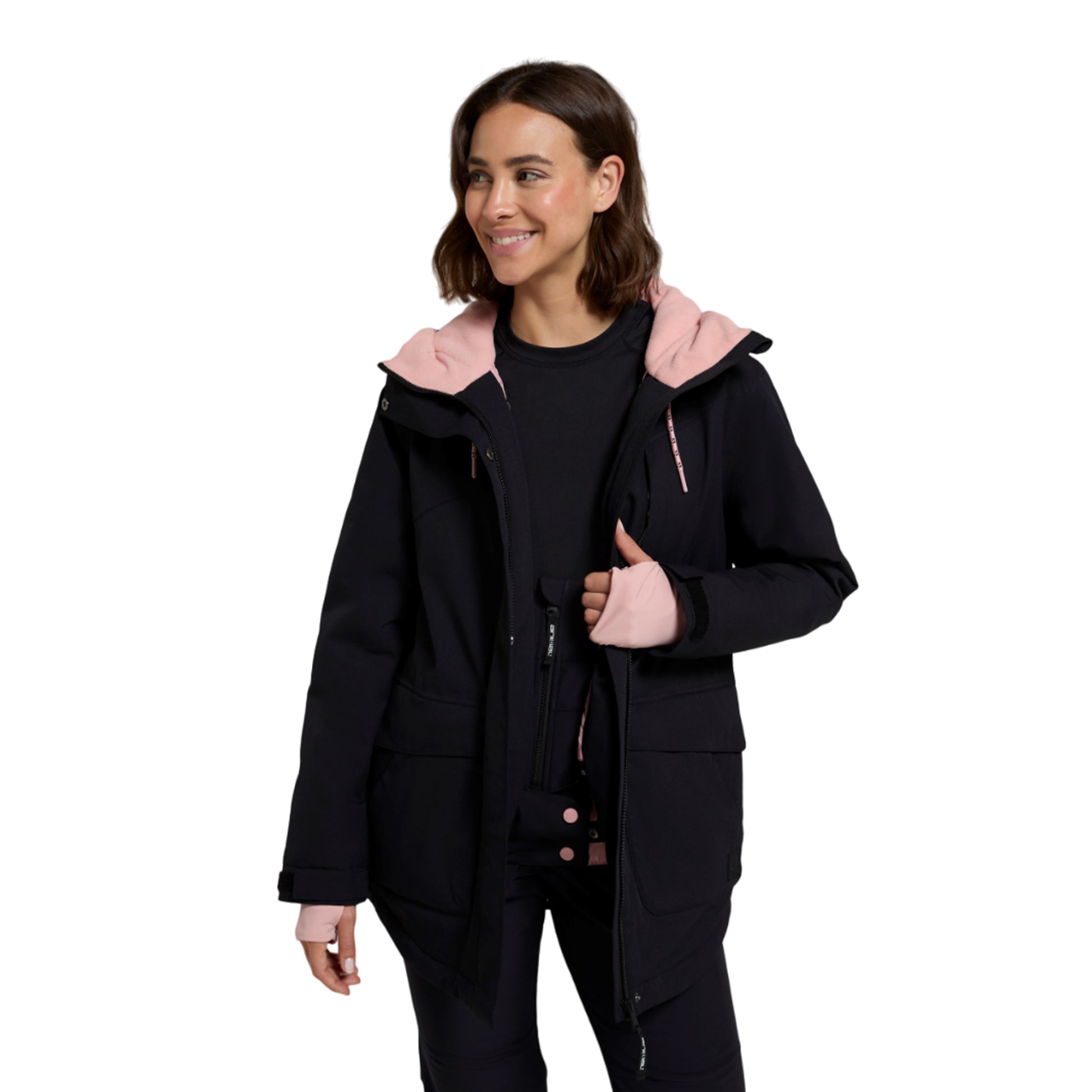 Jet Black - Side - Animal Womens-Ladies Tignes Ski Jacket