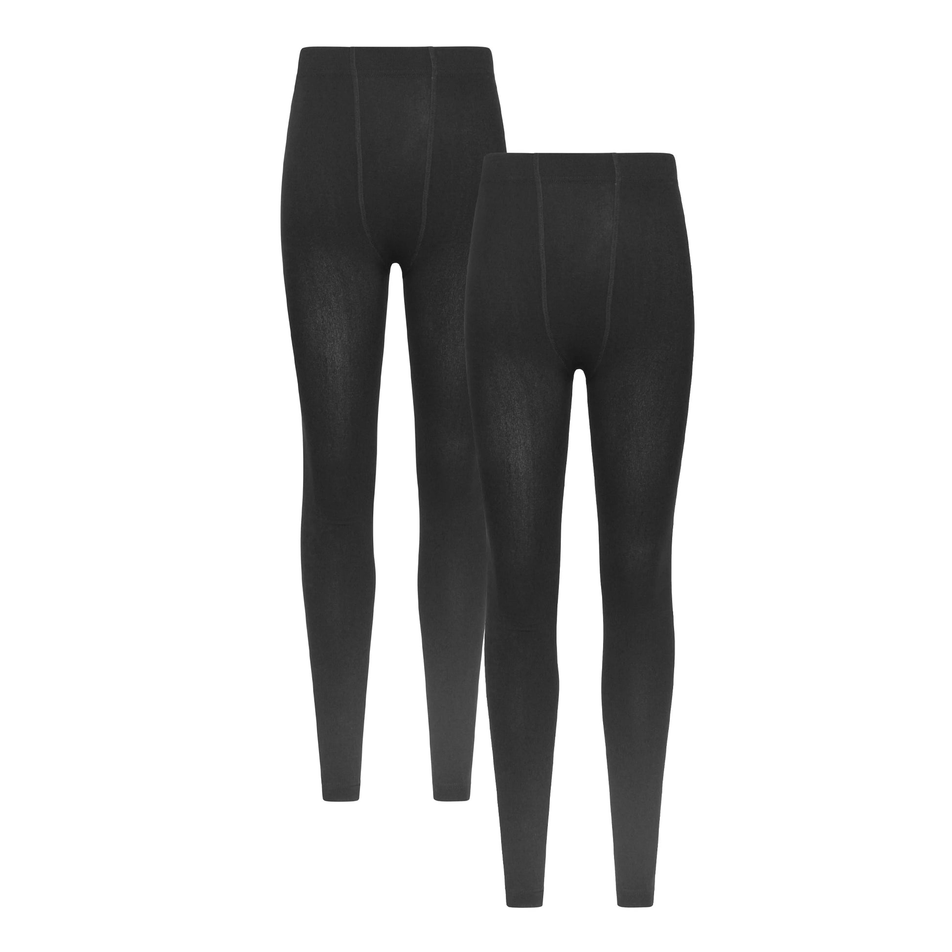 Black - Front - Mountain Warehouse Womens-Ladies Brushed Isotherm Thermal Leggings (Pack of 2)