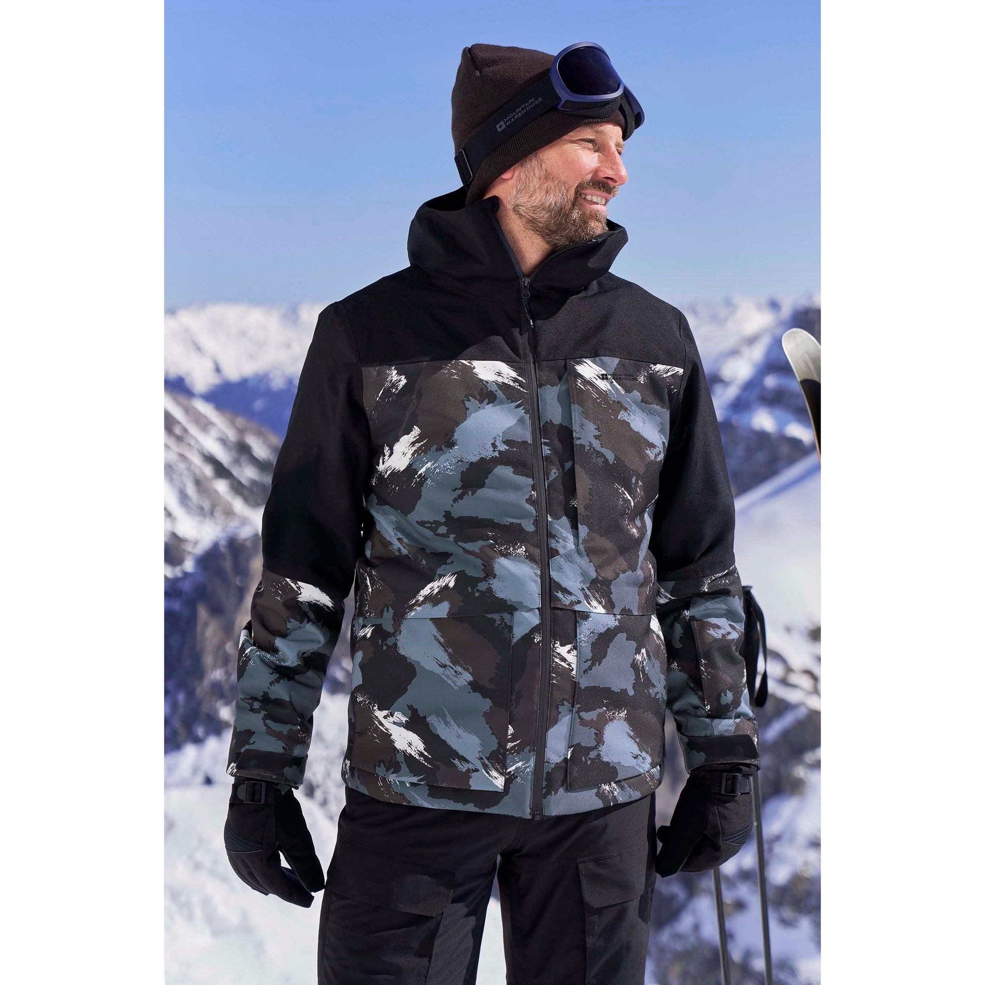 Blue - Front - Mountain Warehouse Mens Drayton Waterproof Ski Jacket