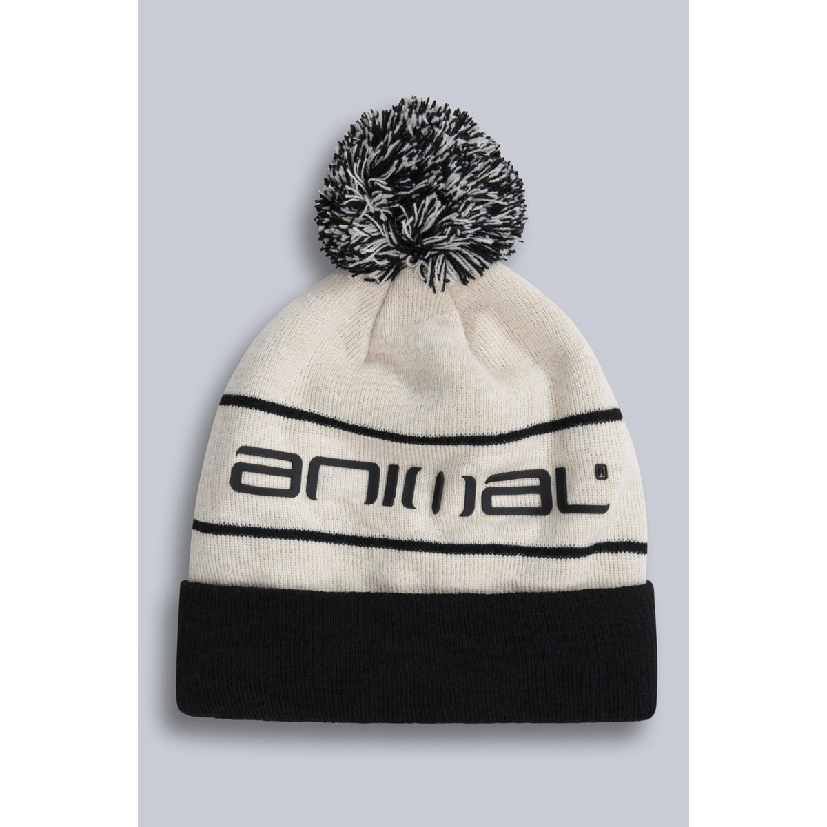 Cream - Front - Animal Dylan Pom Pom Recycled Skiing Beanie