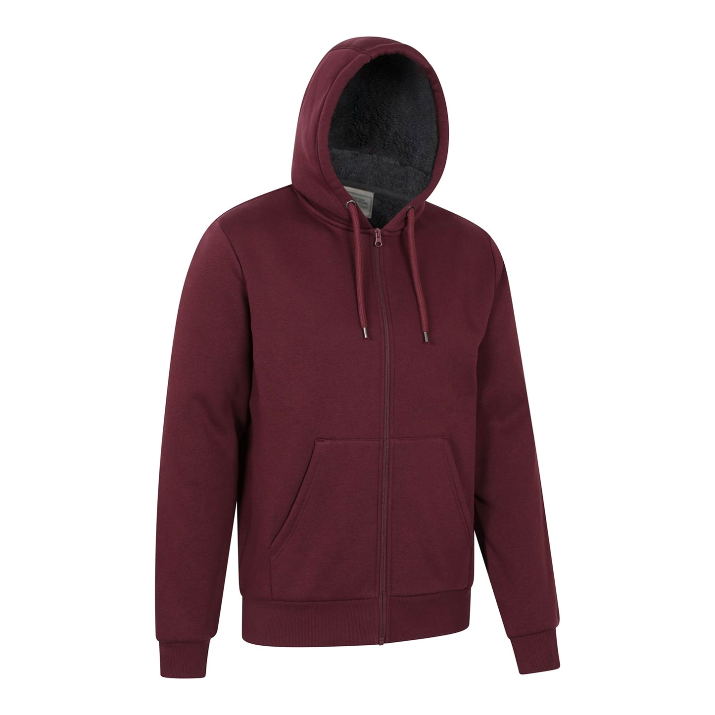 Burgundy - Back - Mountain Warehouse Mens Dalton Borg Lined Full Zip Hoodie
