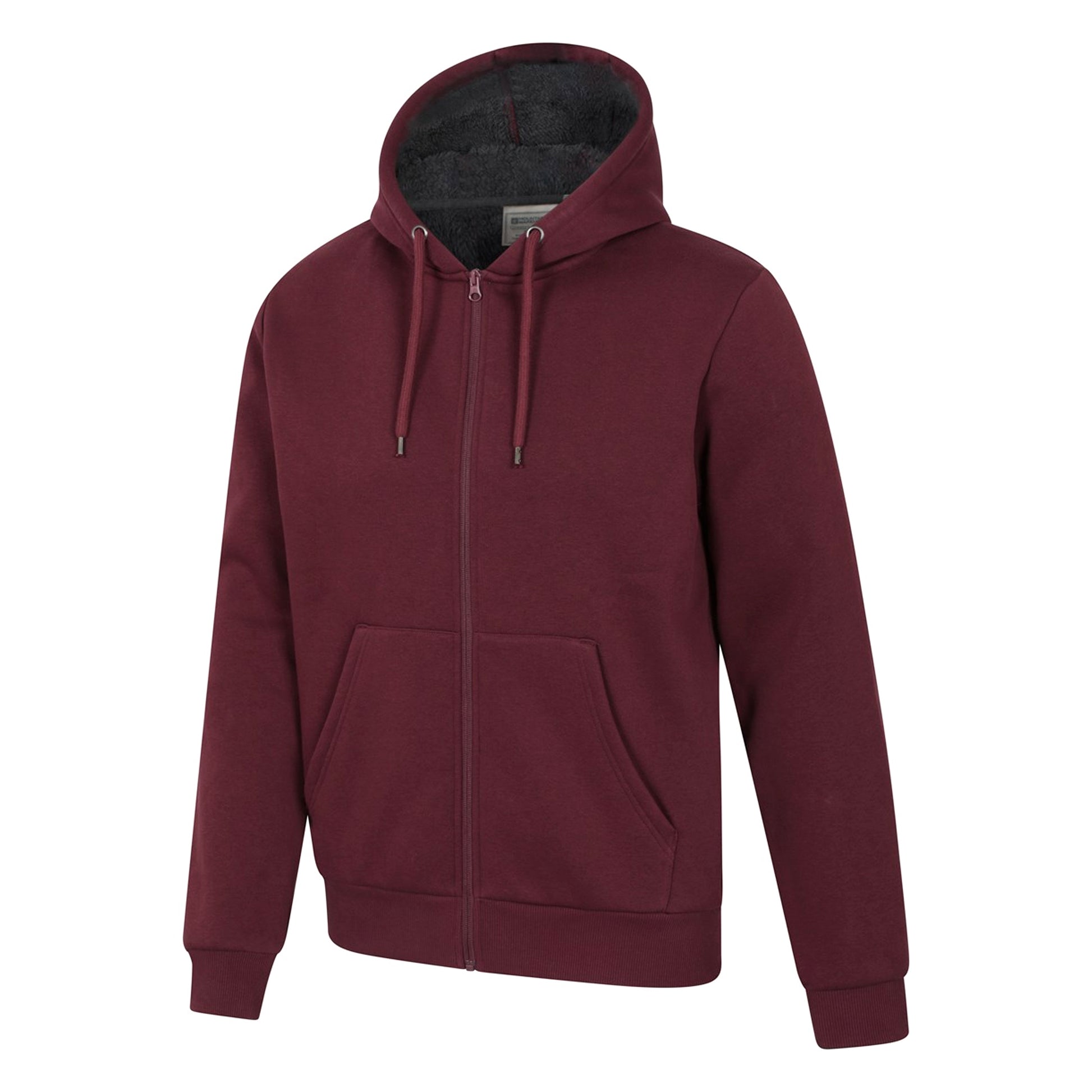 Burgundy - Lifestyle - Mountain Warehouse Mens Dalton Borg Lined Full Zip Hoodie