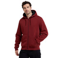 Rust - Side - Mountain Warehouse Mens Dalton Borg Lined Full Zip Hoodie