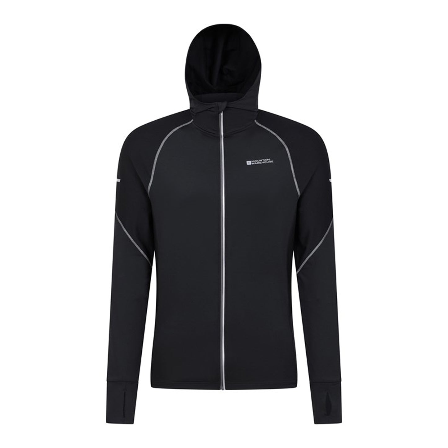 Black - Front - Mountain Warehouse Mens Control II Running Hoodie