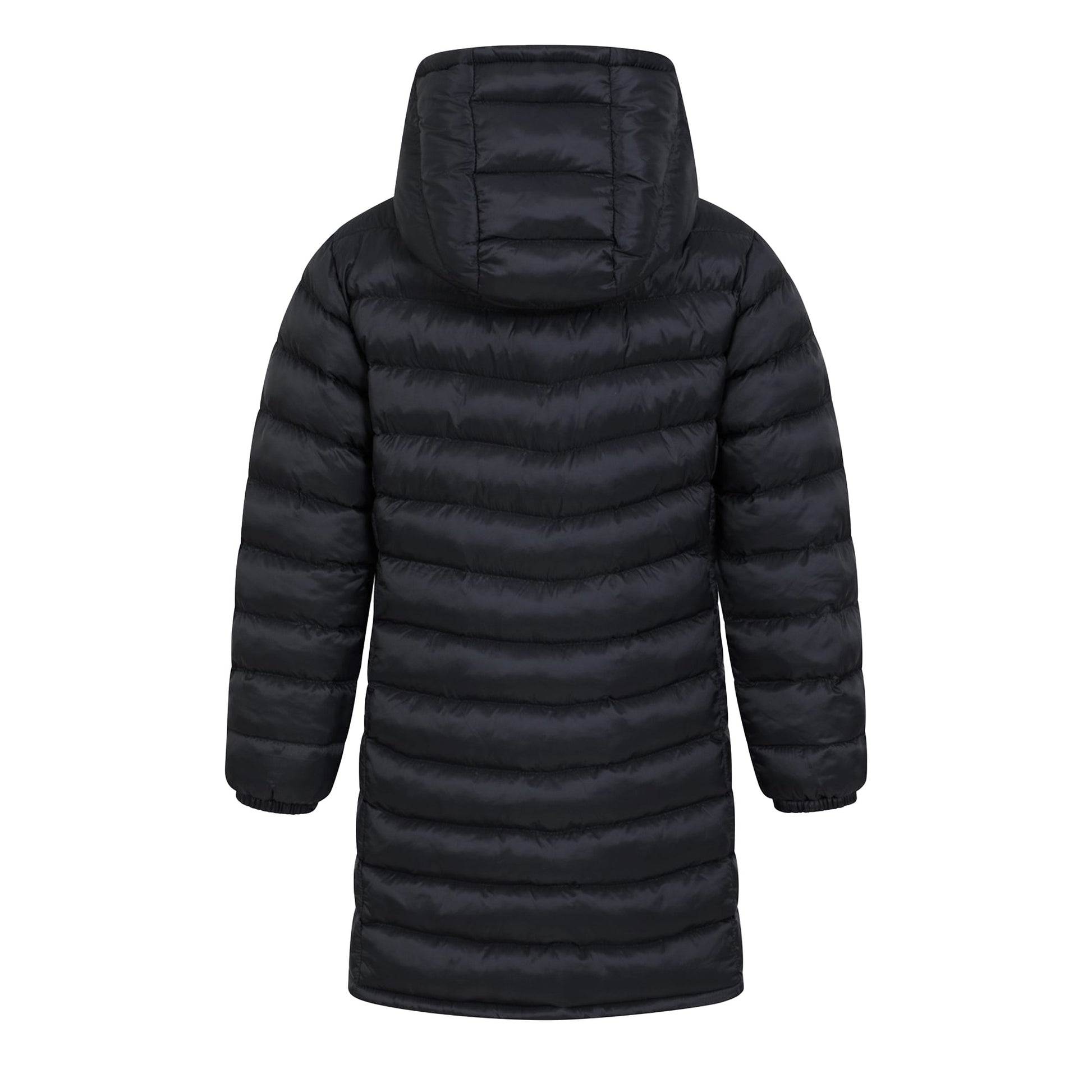 Black - Back - Mountain Warehouse Childrens-Kids Florence Longline Padded Jacket