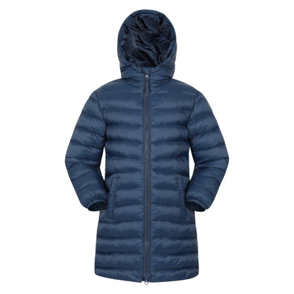 Navy - Front - Mountain Warehouse Childrens-Kids Florence Longline Padded Jacket
