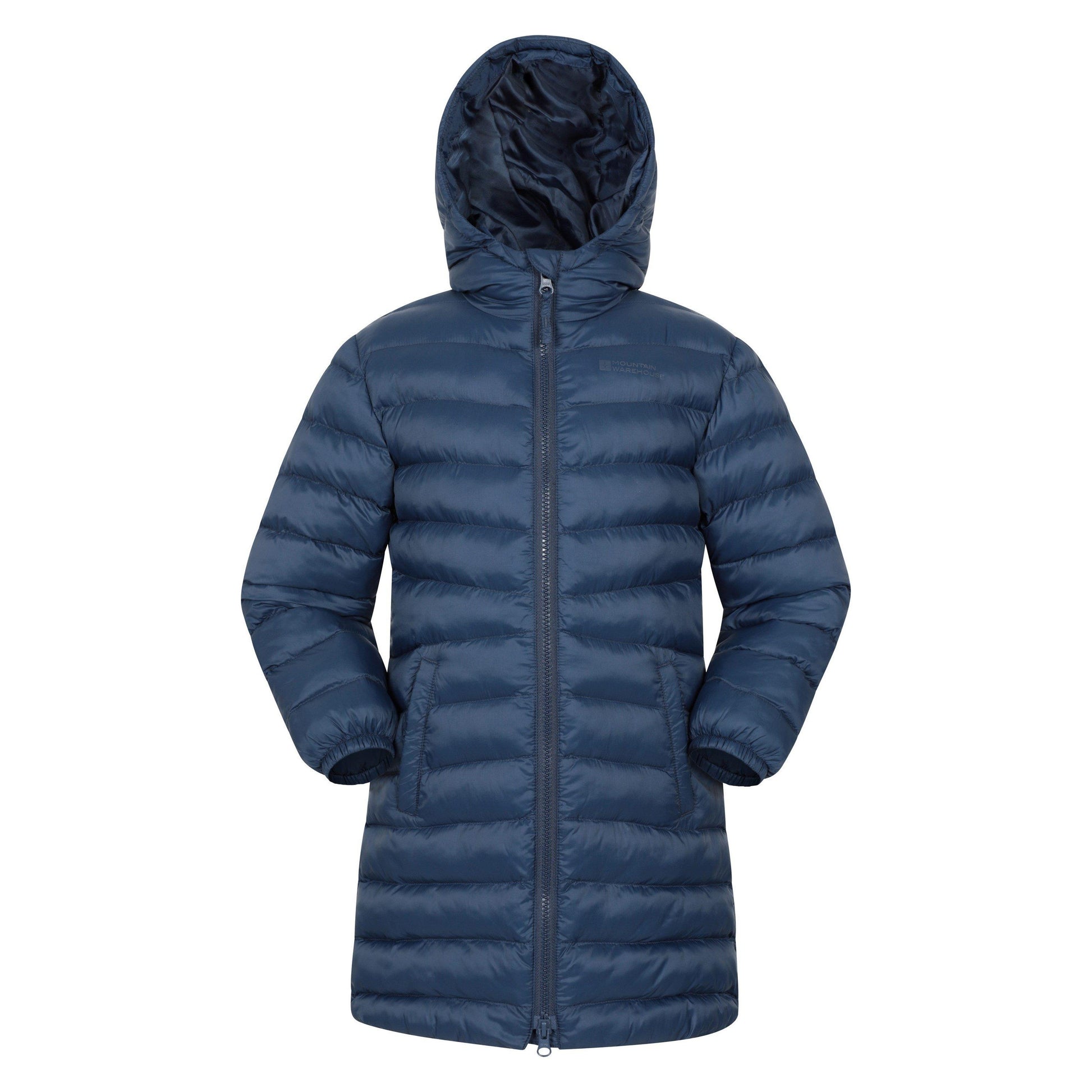 Navy - Front - Mountain Warehouse Childrens-Kids Florence Longline Padded Jacket
