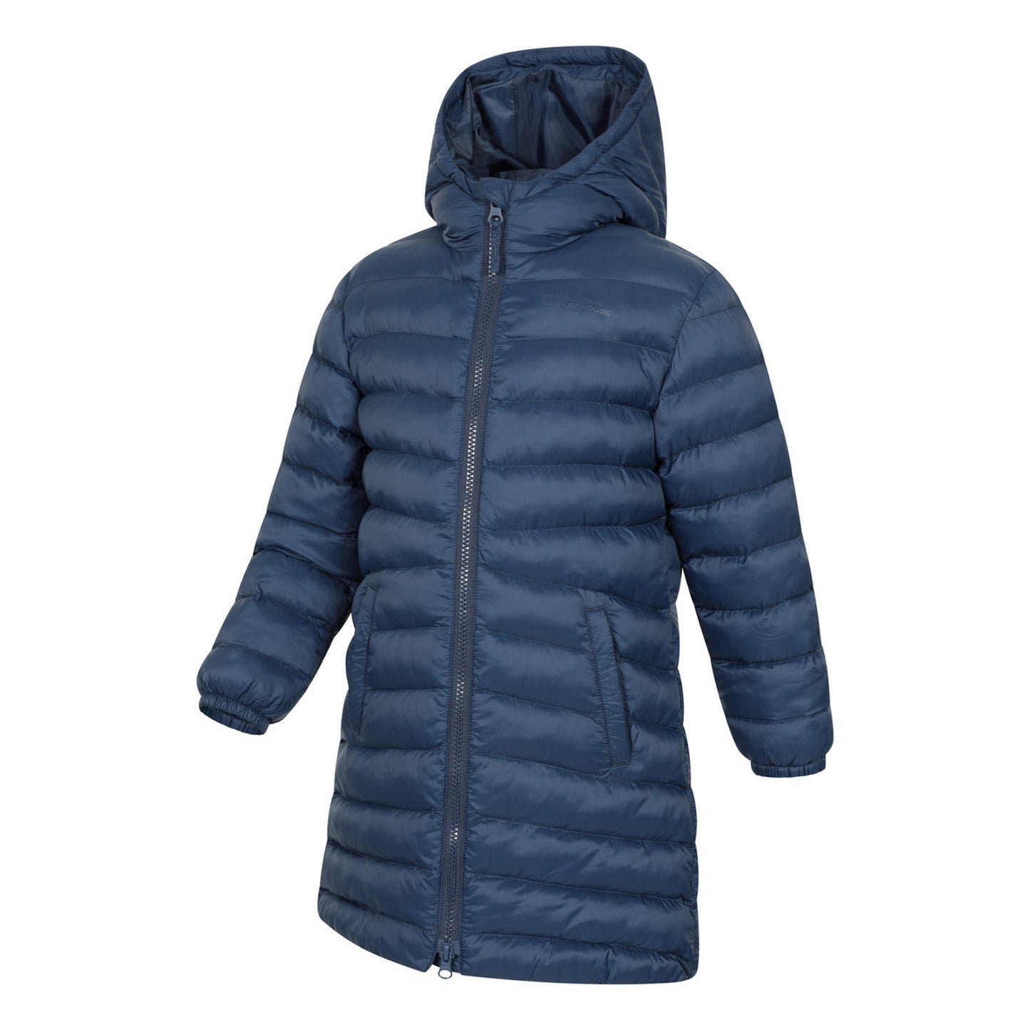 Navy - Side - Mountain Warehouse Childrens-Kids Florence Longline Padded Jacket