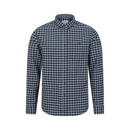 Dark Blue - Front - Mountain Warehouse Mens Driftwood Checked Organic Shirt