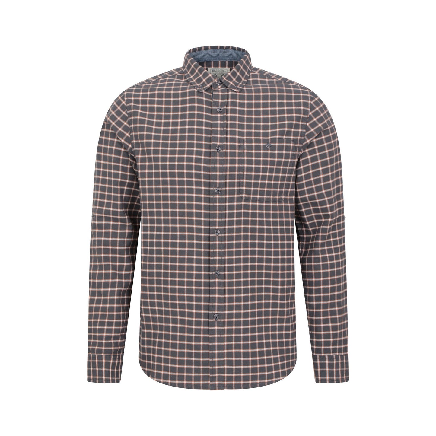 Dark Grey - Front - Mountain Warehouse Mens Driftwood Checked Organic Shirt