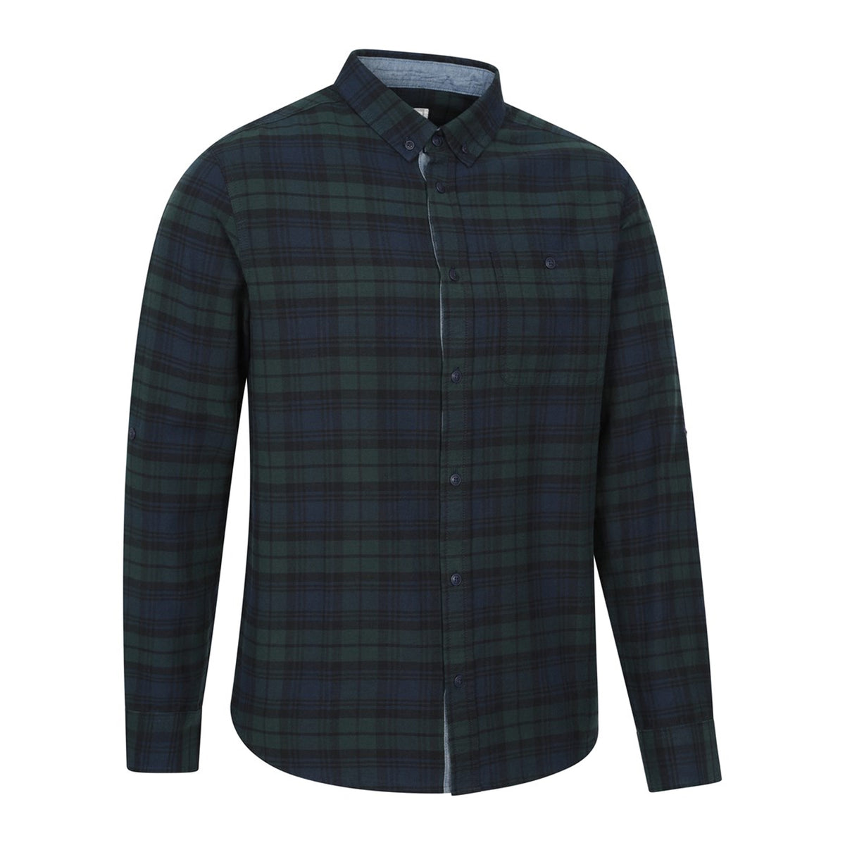 Blue - Side - Mountain Warehouse Mens Driftwood Checked Organic Shirt