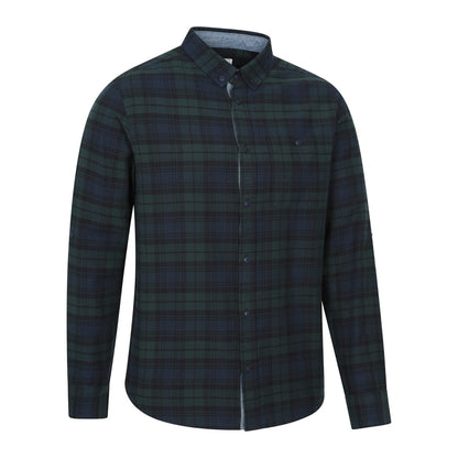 Blue - Side - Mountain Warehouse Mens Driftwood Checked Organic Shirt