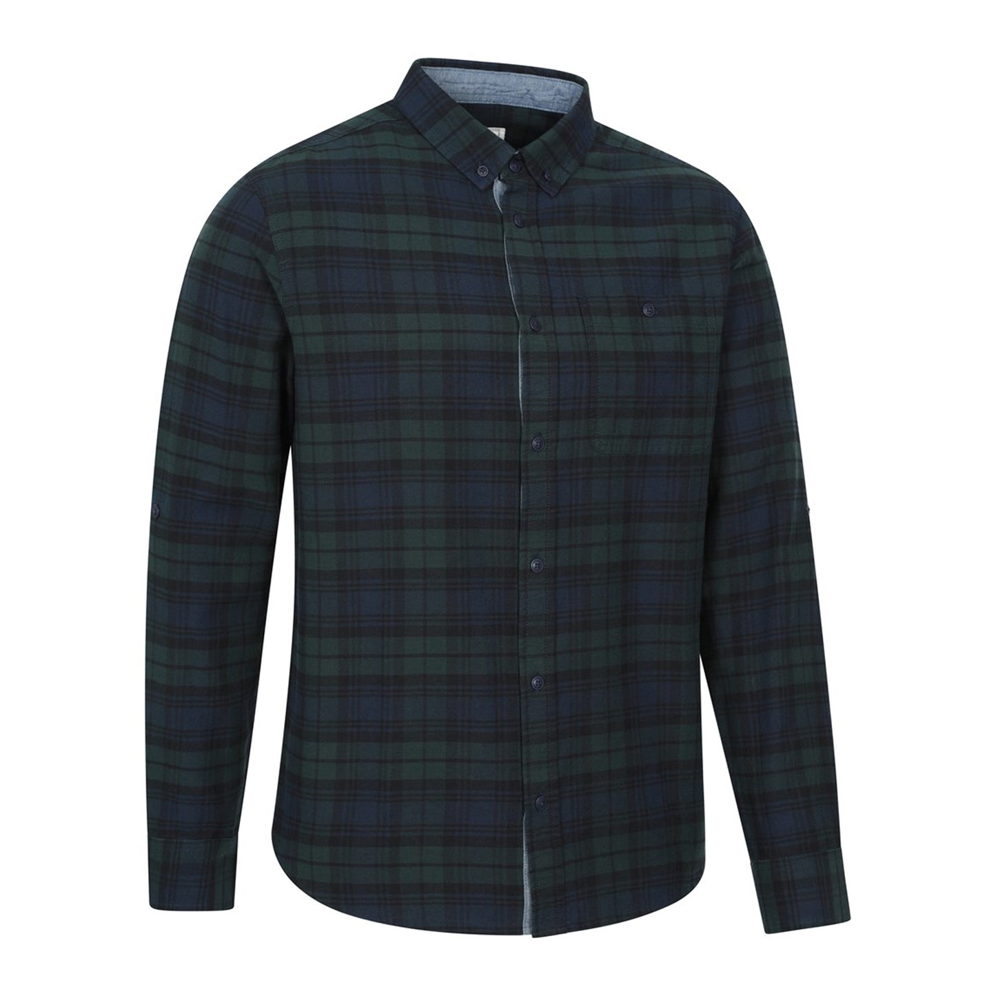 Blue - Side - Mountain Warehouse Mens Driftwood Checked Organic Shirt