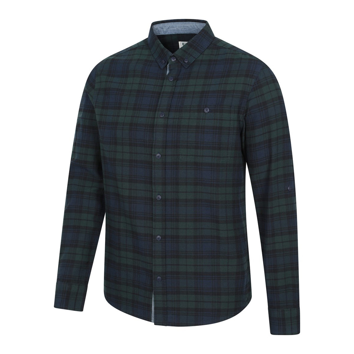 Blue - Lifestyle - Mountain Warehouse Mens Driftwood Checked Organic Shirt