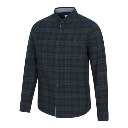 Blue - Lifestyle - Mountain Warehouse Mens Driftwood Checked Organic Shirt