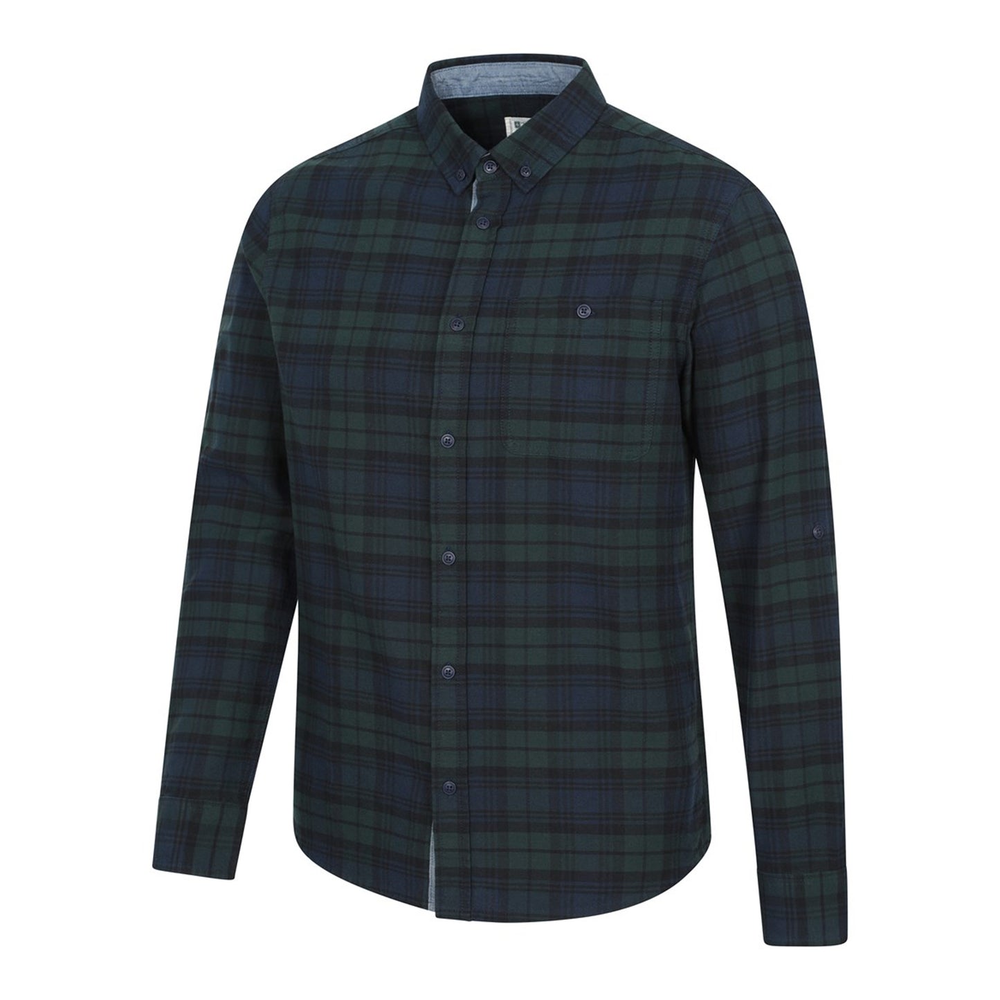 Blue - Lifestyle - Mountain Warehouse Mens Driftwood Checked Organic Shirt