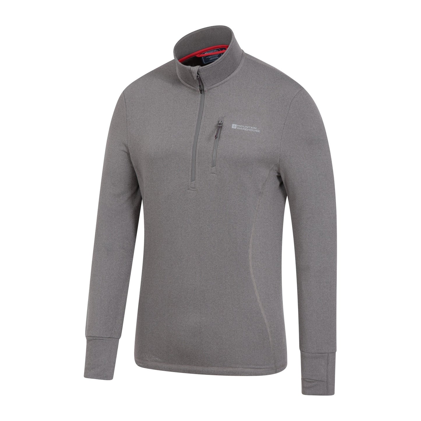 Grey - Side - Mountain Warehouse Mens Marathon Fleece Top