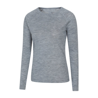 Light Grey - Pack Shot - Mountain Warehouse Womens-Ladies Merino Wool Base Layer Set