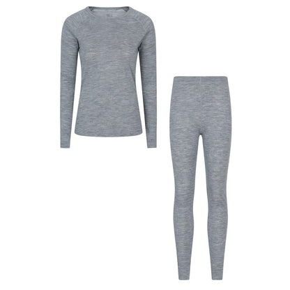 Light Grey - Front - Mountain Warehouse Womens-Ladies Merino Wool Base Layer Set