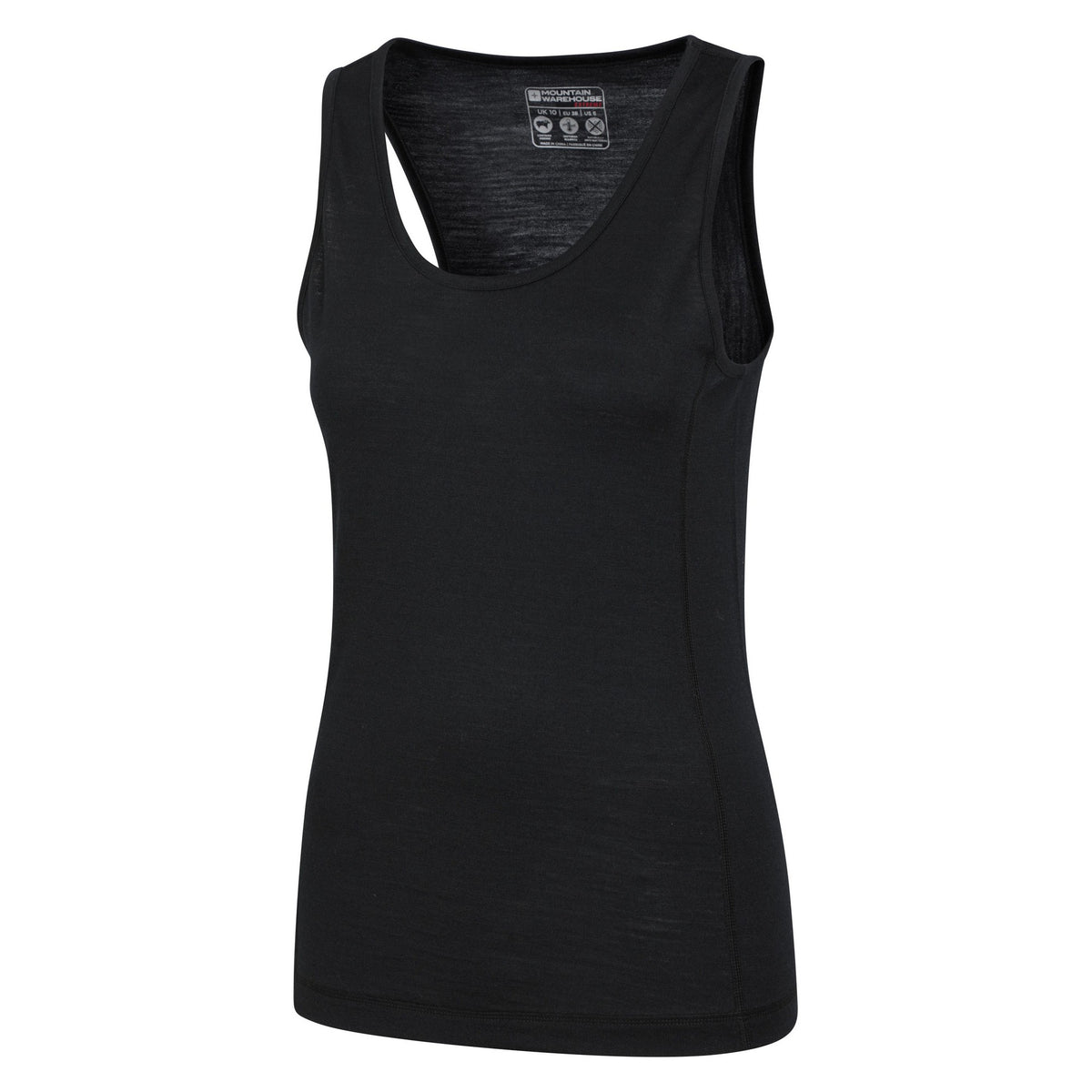 Jet Black - Side - Mountain Warehouse Womens-Ladies Merino Wool Cami Vest Top