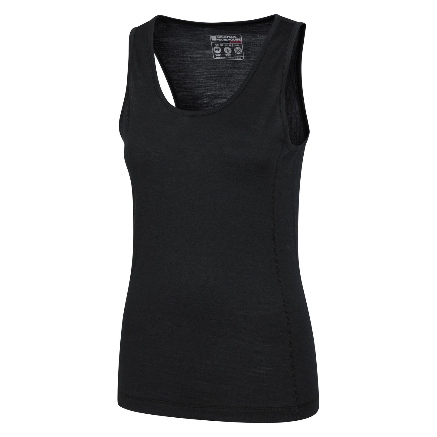 Jet Black - Side - Mountain Warehouse Womens-Ladies Merino Wool Cami Vest Top