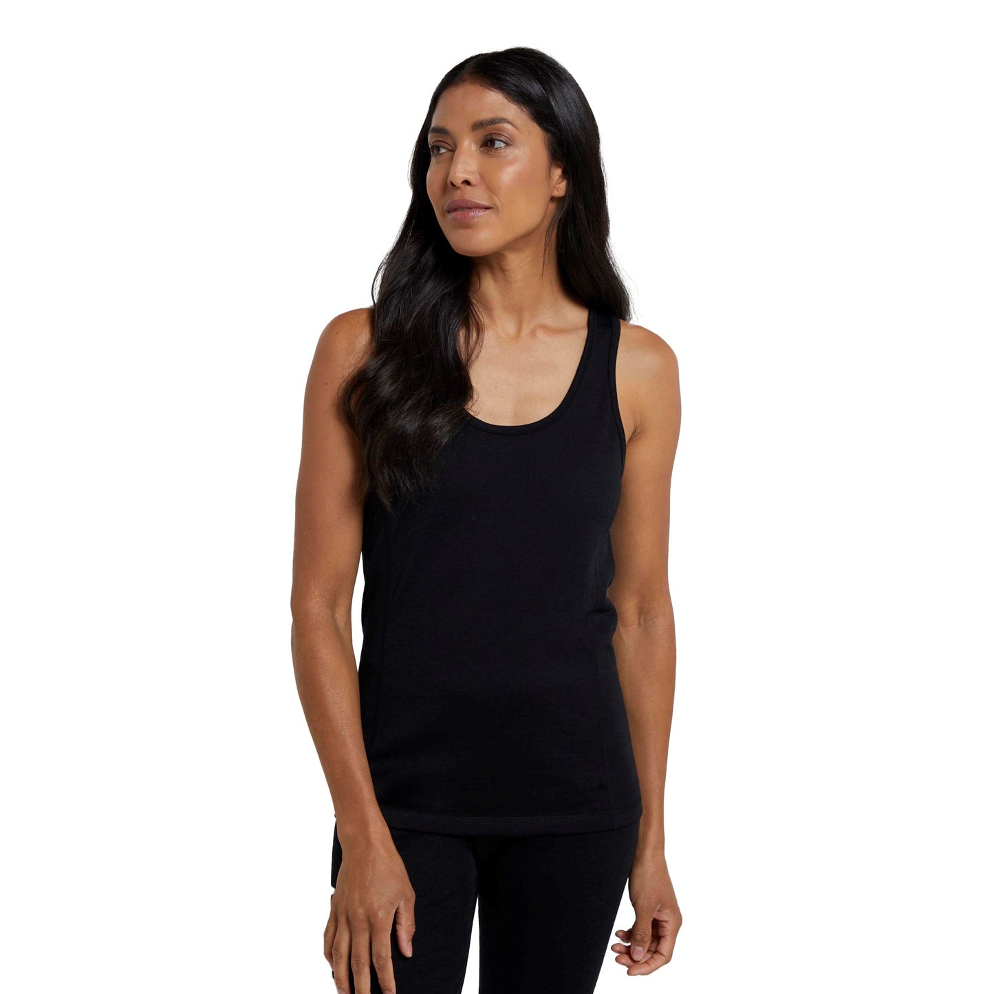 Jet Black - Pack Shot - Mountain Warehouse Womens-Ladies Merino Wool Cami Vest Top